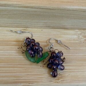 Grape earrings, handmade